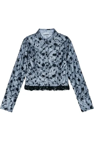 Ganni Camisa corta con lentejuelas