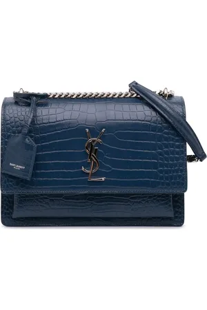 Saint Laurent Bandolera Sunset mediana con monograma en relieve Croc 2017