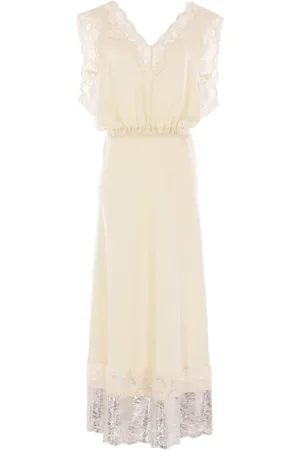 Paco rabanne Vestido midi con ribete de encaje