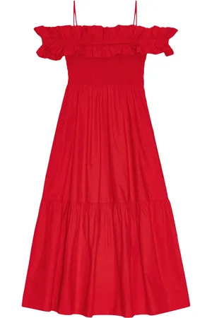 Ganni Vestido midi con volante