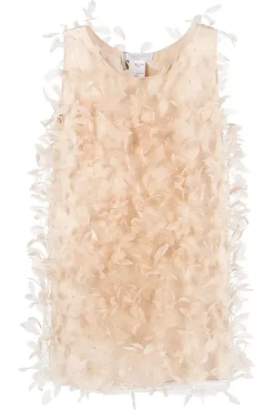 Max Mara Vestido tubo con detalle de plumas