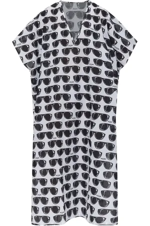 Moschino Vestido largo con gafas de sol estampadas
