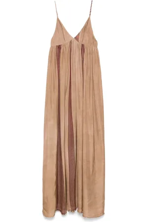 UMA WANG Vestido largo con detalle a rayas