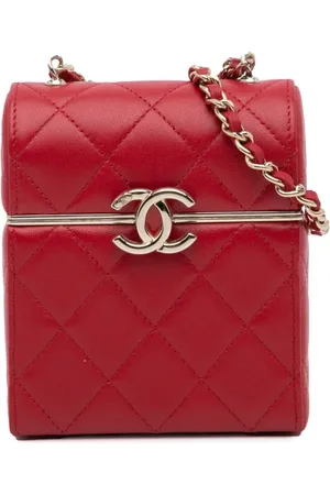 CHANEL Bandolera Box pequeño de piel de borrego con logo CC y correa kde cadena 2021