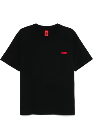 FERRARI Camiseta de algodón con bolsillo de parche