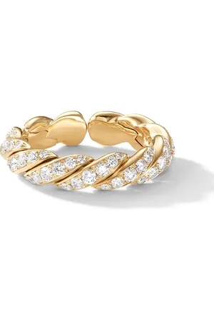 David Yurman Anillo Pavéflex de 5 mm en oro amarillo de 18 ct con diamantes y banda