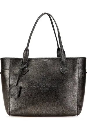 Loewe Bolso shopper Heritage pequeño de piel de becerro metalizado 2018