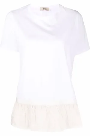 HERNO Camiseta con dobladillo con volante