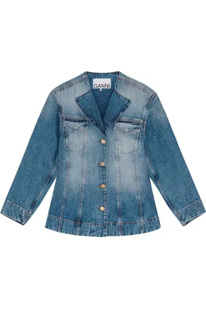 Ganni Blazer vaquero con dobladillo sin rematar