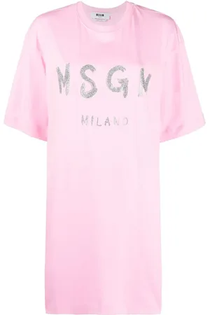 Msgm Vestido estilo camiseta con logo
