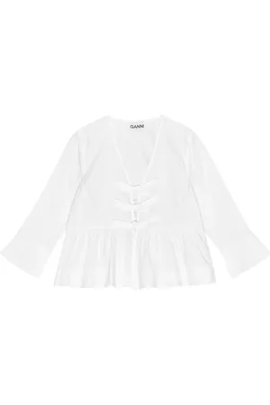 Ganni Blusa con cierre de lazo