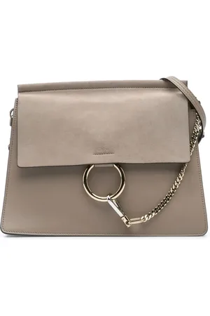 Chloé Bandolera Medium Faye de piel de becerro y ante 2016