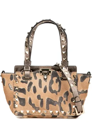 VALENTINO GARAVANI Bolso satchel Rockstud mini de pelo de poni 2000-2017