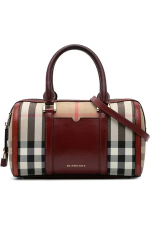 Burberry Bolso satchel House Check Canvas Sartorial Alchester mediano 2000-2017