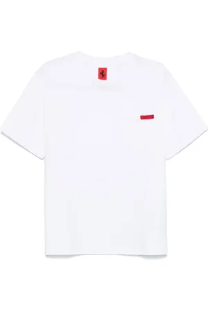FERRARI Camiseta de algodón con bolsillo de parche