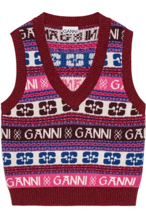 Ganni Chaleco con motivo Fair Isle en intarsia