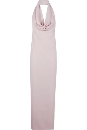 DRHOPE Vestido largo con cuello desbocado