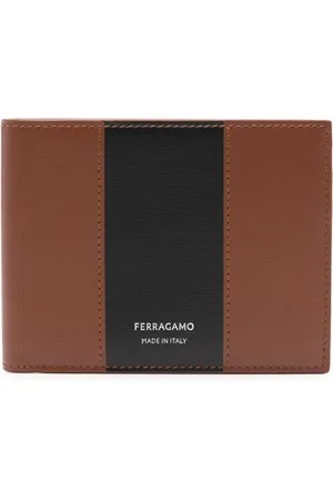 Salvatore Ferragamo Cartera a rayas con sello del logo