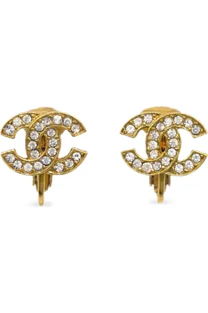 CHANEL Pendientes de clip con logo CC 1990-2000