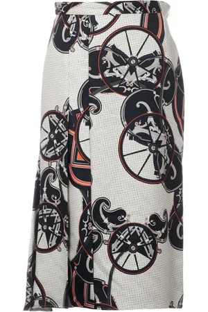 Hermès Falda midi de seda 1990-2010