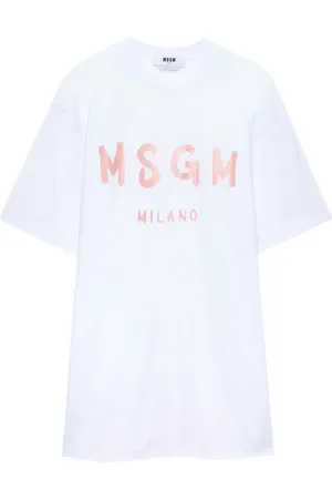 Msgm Vestido estilo camiseta de algodón