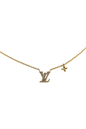 LOUIS VUITTON Collar con colgante LV Crystal Iconic bañado en oro 2023