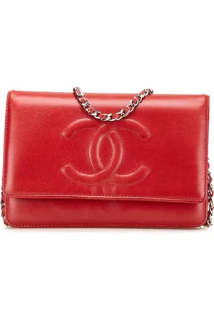 CHANEL Bandolera de piel de becerro con logo CC y correa de cadena 2010-2011