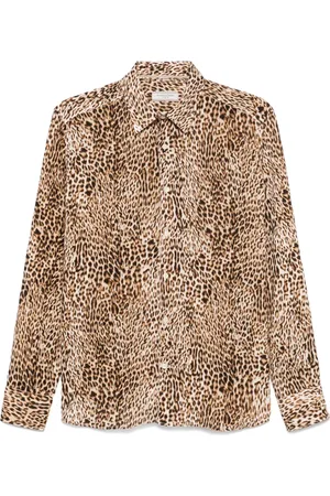 Tintoria Mattei Camisa con motivo de leopardo