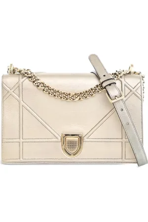 Dior Bandolera Diorama Flap mediana de piel de becerro metalizada 2017
