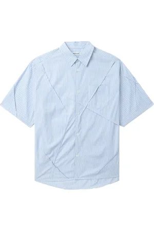 UNDERCOVER Camisa a rayas con detalle arrugado