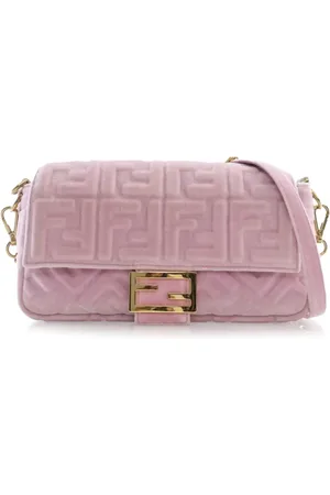 Fendi Bolso satchel Baguette de terciopelo con motivo Zucca con relieve 2010-2024
