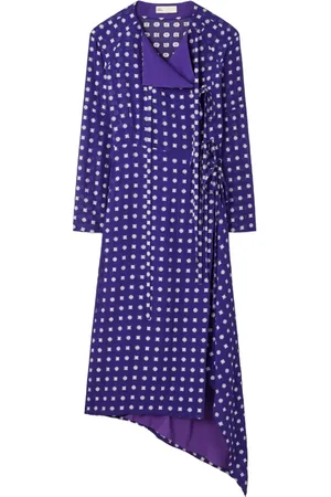 Tory Burch Vestido cruzado con motivo de lunares