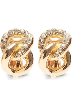 Dior Pendientes de clip con apliques de strass 1990-2015