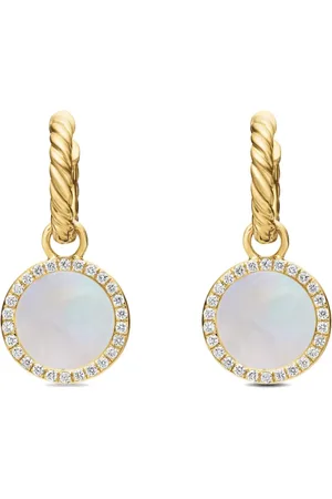 David Yurman Pendientes Petite DY Elements de 22.6 mm en oro amarillo de 18 ct con colgante con diamantes