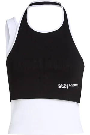 Karl Lagerfeld Camiseta de canalé con diseño colour block