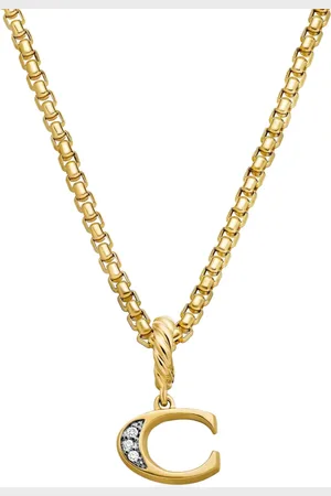 David Yurman Colgante Pavé Initial en oro amarillo de 18 ct con diamante