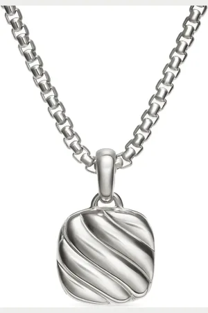 David Yurman Medallón Sculpted Cable Square de 22.5 mm en plata de ley