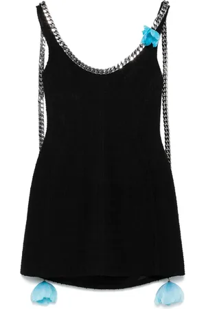 DAVID KOMA Vestido corto Flower Chunky Chain