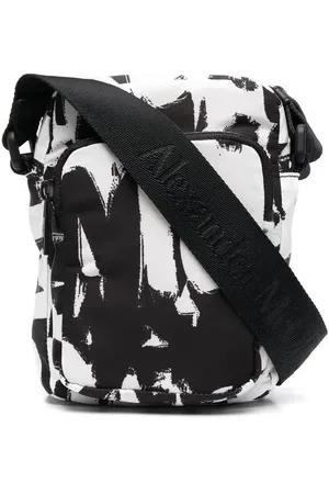Alexander McQueen Bolso messenger con grafiti estampado