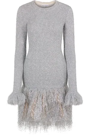 Paco rabanne Vestido corto deshilachado con purpurina