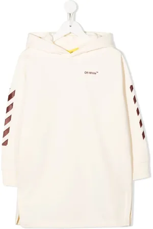 OFF-WHITE Vestido estilo sudadera con capucha y logo