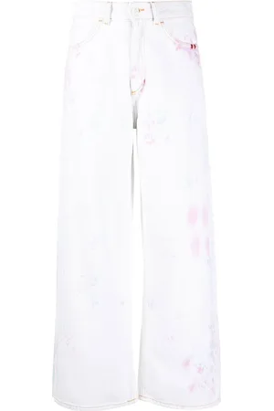 AMISH Pantalones anchos con motivo tie-dye