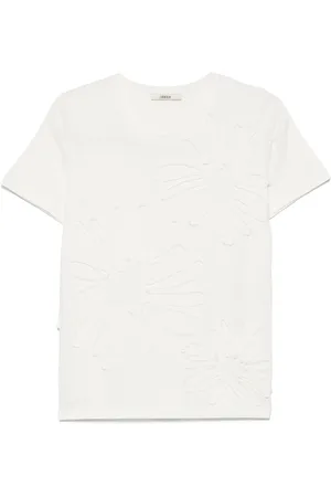 ODEEH Camiseta con aplique floral