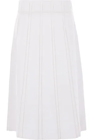Jil Sander Falda de lino con cremallera oculta