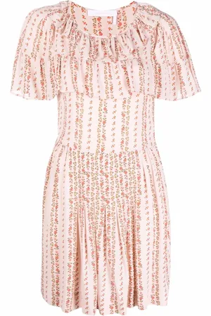 See by Chloé Vestido corto estilo capa con estampado floral