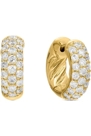 David Yurman Pendientes de aro DY Mercer Micro de 13.5 mm en oro amarillo de 18 ct con diamantes