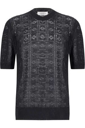 LANEUS Camisa de punto calado