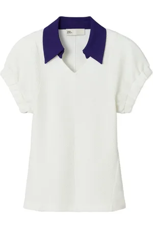 Tory Burch Top de manga corta con cuello de polo