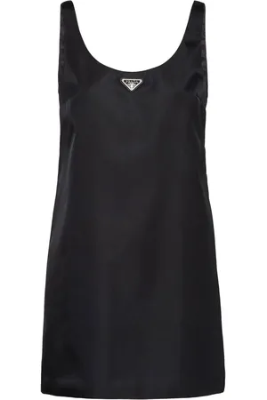 Prada Vestido corto Re-Nylon con placa del logo
