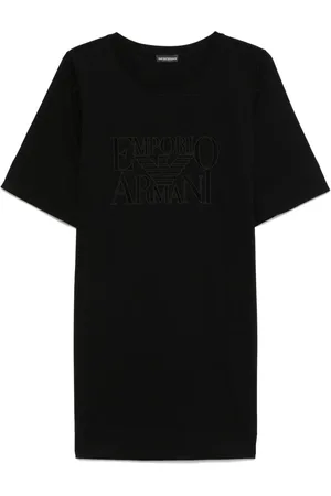Emporio Armani Vestido estilo camiseta con logo bordado